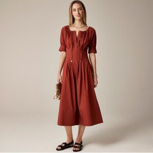 J. Crew Cinch Waist Dress- Brilliant Mahogany